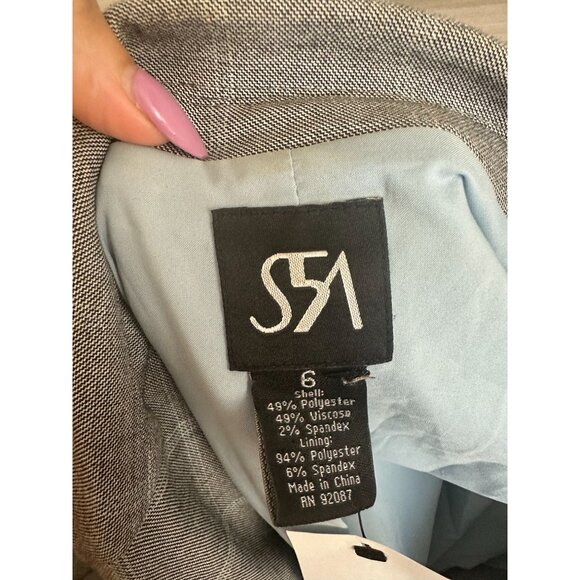 SAKS FIFTH AVENUE Light Gray Plaid Jacket Blazer Size 6 - Picture 5 of 7